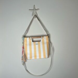 Vintage Spartina 449 Lark Crossbody Lemon Stripe with 2 Interchangeable Straps